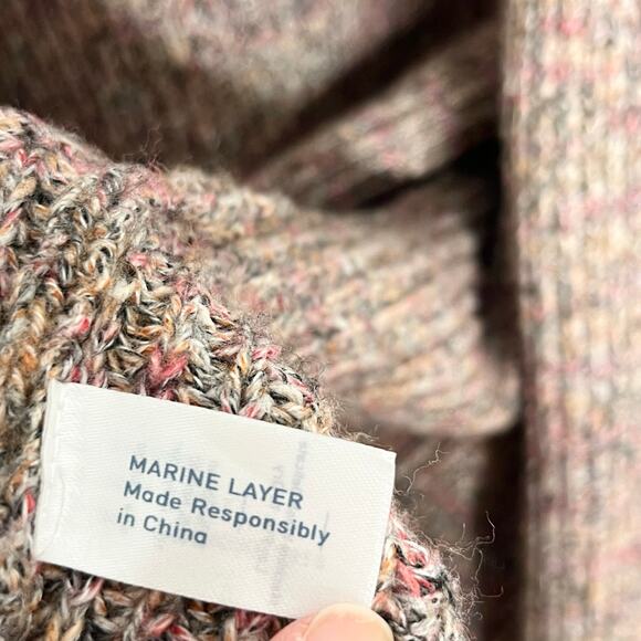 Marine Layer Womens Cabin Cardigan Sweater Small Brown Haether Knit Pockets - Picture 10 of 12